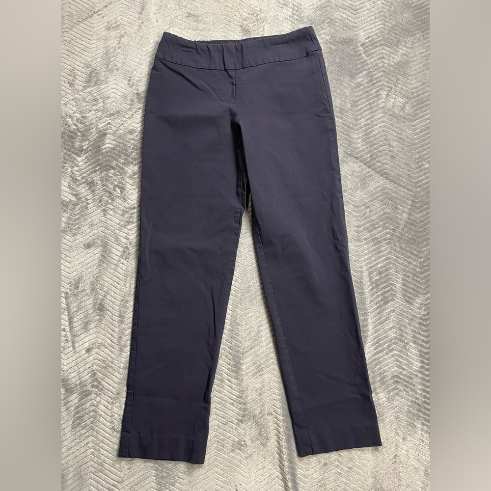 Krazy‎ Larry Navy Blue Slimming Pull On Crop Trouser Pants 6